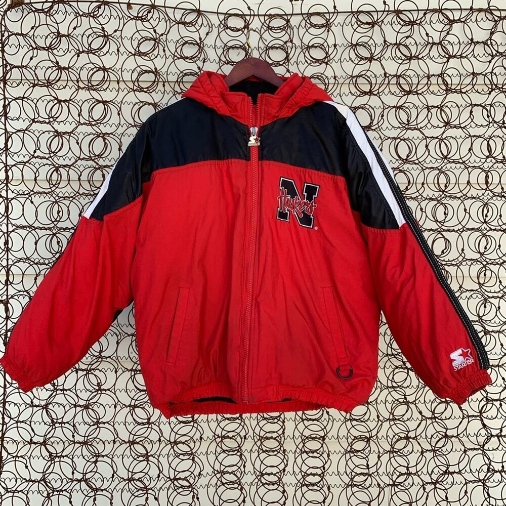 Vintage SIGNED Nebraska Huskers Starter Jacket Black Red College